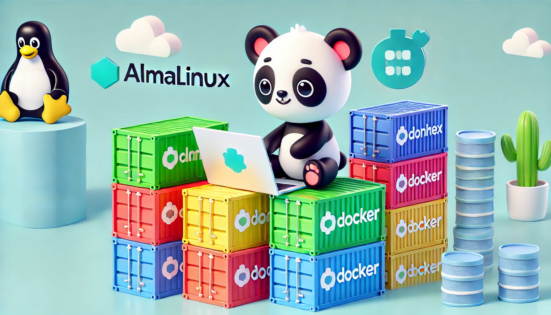 Panda installant docker sur almalinux